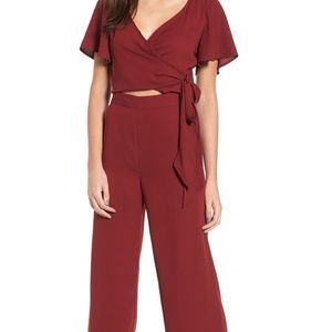Leith Red Grape Jumpsuit size large